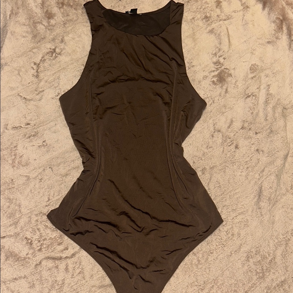 Express Brown Sleeveless Bodysuit